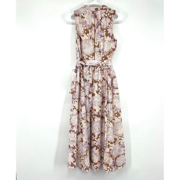 Kate Spade Dress Floral Print Exotic Bloom Burnout V Neck Sleeveless Midi - Picture 10 of 12